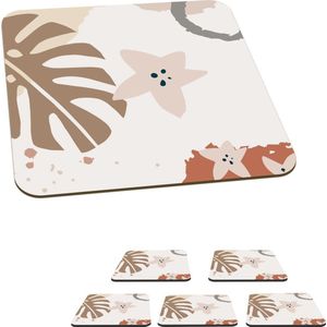 Onderzetters voor glazen - Zomer - Ster - Wit - 10x10 cm - Glasonderzetters - 6 stuks