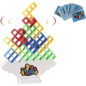 Tetra Tower Balans Spel - Tetris Tower Spel - Educatief Speelgoed - 3D Bouwpuzzel - Kerstcadeau - Bouwset - Stack Attack - Montessori Speelgoed - Fijne Motoriek - Kleurrijke Bouwstenen - Ruimtelijk Inzicht - Creatief Speelgoed - TikTok - 48 STUKS