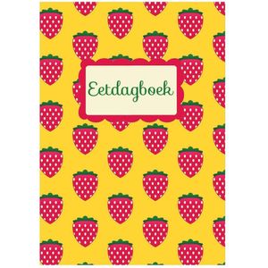 HappyBook - Eetdagboek - Foodjournal - Diary -Dagboek - Gezondheid - Recepten - Aardbei - Rood - Geel - Afslanken - Dieet - Softcover - Elastiek - Boekenlegger - Gewicht tabel - Motivatie - Journal - Gewicht tabel - Healthy lifestyle - Gezondheid