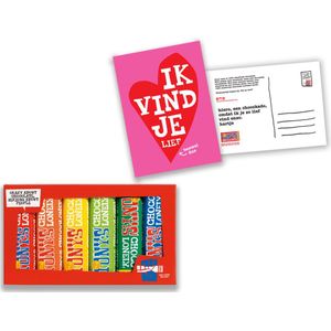 Tony's Chocolonely Chocolade Geschenkset - Proeverijtje Pakket met Kaartje - Cadeau - Geschenk - Met Voorgeschreven Ansichtkaartje