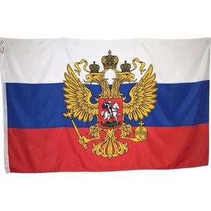 Trasal - vlag Rusland (met wapen) - russische vlag - 150x90cm