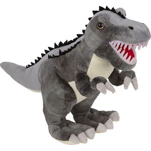 Pluche Knuffel Dinosaurus T-Rex Grijs van 50 cm - Dino Speelgoed Knuffeldieren