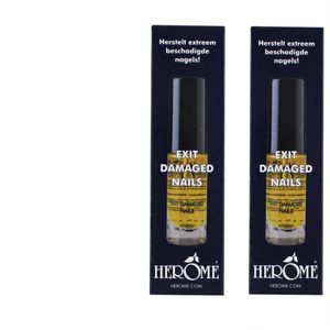 Herome 2-Pack Exit Damaged Nails Nagelolie – Amandelolie met Vitamines en Mineralen Verbetert en Herstelt de Nagels - 2*7 ml.