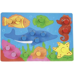 3D Puzzel met Zeedieren - Puzzel voor Peuters en Kleuters - Zintuigen ontwikkeling - Montessori Speelgoed - Educatief speelgoed