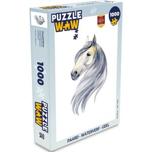 Puzzel Paard - Waterverf - Geel - Meisjes - Kinderen - Meiden - Legpuzzel - Puzzel 1000 stukjes volwassenen