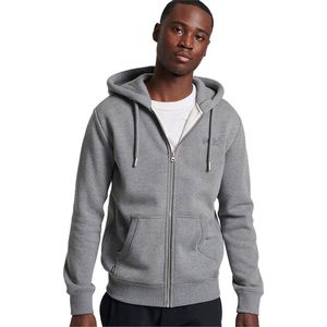 SUPERDRY Vintage Logo Emb Hoodie Met Capuchon En Volledige Ritssluiting Heren - Rich Charcoal Marl - S