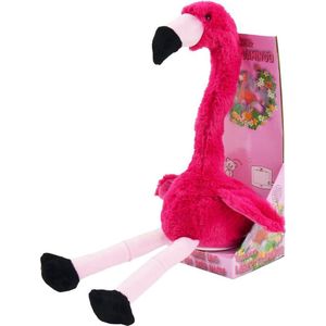 Interactieve - pratende knuffel - Dansende en pratende Flamingo pluche 34,5cm