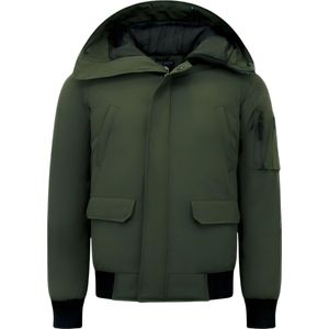 Winterjas Heren Kort met Capuchon - 8821 - Groen