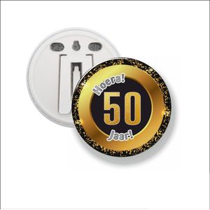 Button Met Clip 58 MM - Hoera 50 Jaar