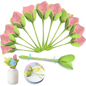 bloem papieren handdoek servethouder, groene plastic bloemen servethouder servetringen (pak van 12)