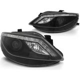 Koplampen met parkeerlicht SEAT IBIZA 6J 06 08-12 met LED knipperlicht ZWART