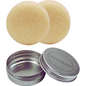 Vivory 2 Stuks Natuurlijke Shampoo Bar Siam Gold - Kokos & Honing - Handgemaakt - Geen Sulfaten - Geschikt voor alle Haartypes Gratis opberg blik VOORDEEL AANBIEDING
