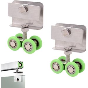 Trankielo - Luxe Rollagers voor Schuifdeuren Douche - Metalen Assen Rollen voor Schuifpoorten en Douchedeuren - 2 Stuks