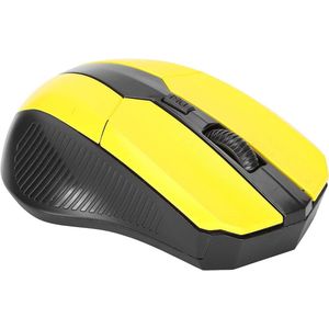Optische draadloze muis 2.4G, modieus ontwerp, ergonomisch, geschikt voor notebook en tablet (Geel)