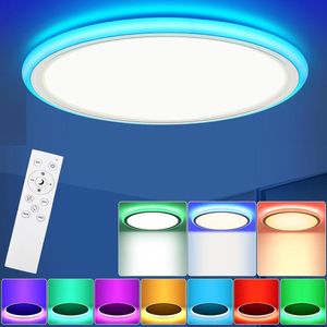 Dimbare RGB LED plafondlamp met afstandsbediening 24W 2400 lumen - kleurverandering - IP54 - voor woonkamer en slaapkamer