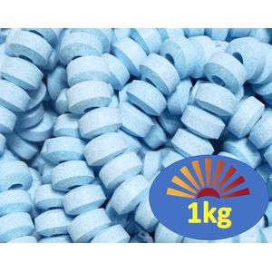 Lollywood Snoepkettingen 17g - 1kg (-+ 57 stuks) - gesorteerd blauw - blauwe snoep