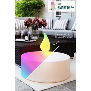8 Seasons Design Shining Tealight Ø 60 SMART ONE+ - Theelicht lamp binnen / buiten - Wit - 16 RGB kleuren - Led - Dimbaar - H50 cm