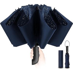 Compacte opvouwbare paraplu Stormbestendig - Automatisch Winddicht Zwart Opvouwbaar Voor Heren Dames 210T Teflon Coating 105 cm Spanwijdte 10 Bone Paraplu Groot