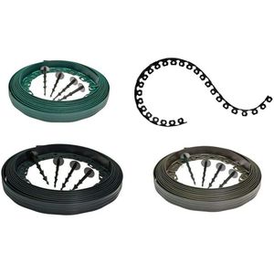 Flexibele Zwarte Tuinrand - Zes lengtes randrand 10m-100m - Hoogtes 4cm en 6cm - Inclusief Pegs - Groen