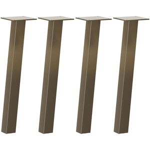vidaXL Salontafelpoten - 42 cm - Staal - 4 stuks Salontafel Potten - Staal Poten - Salontafel Onderstel - Tafelvoet - Design Poten