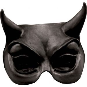 Zwarte Duivel halfmasker voor volwassen - Verkleedmasker - One size