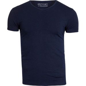 Garage 202 - Bodyfit T-shirt V-hals korte mouw navy 3XL 95% katoen 5% elastan