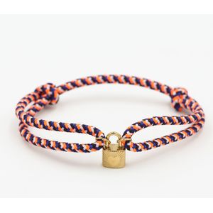 Michelle Bijou - Armband met hartslotje - Blauw - Oranje - Wit