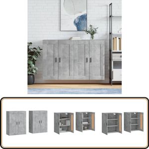 vidaXL Hangkasten 2 st bewerkt hout betongrijs