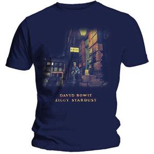 David Bowie - Ziggy Stardust Heren T-shirt - S - Blauw