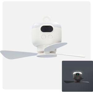 Camping tent ventilator met ingebouwde lamp! - Koude lucht blazer - Gemakkelijk op te bergen! - Propeller met 3 bladen, USB-C oplaadbaar - Verschillende windsnelheden