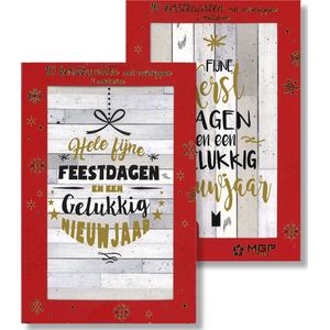 MGPcards - 20 Luxe Kerstkaarten - FSC - Blanco binnenzijde - Foliedruk - 2 Motieven - Rechthoek