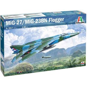 1:48 Italeri 2817 MiG-27/MiG-23BN Flogger Plane Plastic Modelbouwpakket