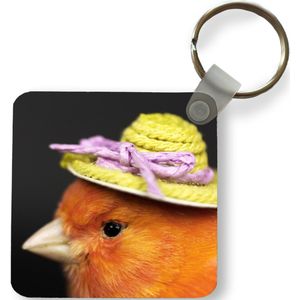 Sleutelhanger - Uitdeelcadeautjes - Vogel - Hoed - Oranje - Plastic