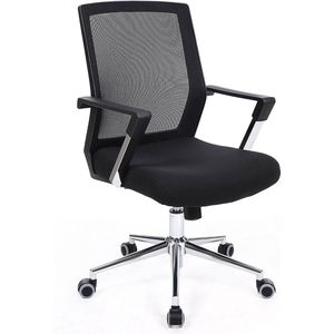 Hoppa! Bureaustoel, Mesh-Bekleding, Zwart