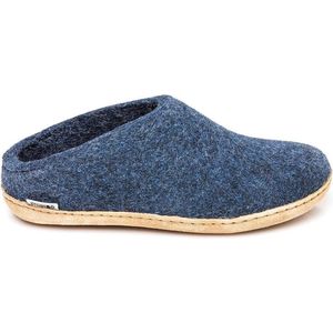 Glerups Slipper met leren zool-Blauw-38