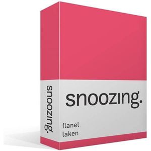 Snoozing - Flanel - Laken - Lits-jumeaux - 280x300 cm - Fuchsia