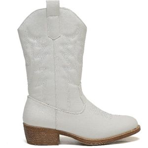 Smile Favorites® Meisjes Cowboylaarzen met Hak - Wit - Imitatieleer - Maat 31 -
