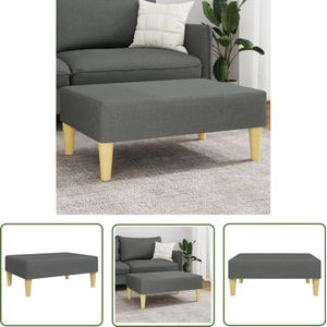 The Living Store Voetenbank 77x55x31 cm stof donkergrijs - Voetenbank - Voetenbanken - Voetenbankje - Voetensteun