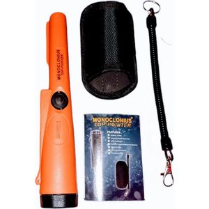 Pinpointer 100% Water-proof Monoclonius Oranje Top-Pointer Metaaldetector geschikt voor onderwater met led / geluid / Trilfunctie instelbaar gevoeligheid voor volwassenen als kinderen beginnend tot gevorderd