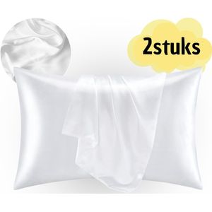 Alfasleep Satijnen Kussensloop - DUO Set - Satijnen kussensloop voor een Gezonde Huid en Stralend Haar - Kussensloop Satijn - 60x70 - Handgemaakt in Nederland - Anti Acne Kussensloop - Anti Allergie - Silk Pillowcase - Zijdezachte Textuur