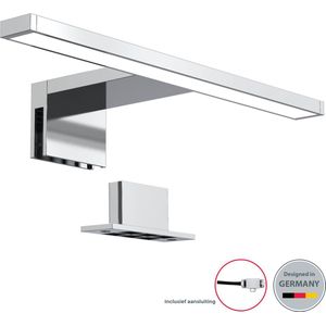 B.K.Licht - LED Spiegellamp - chroom  - badkamerlamp - spiegelverlichting - l:30cm - IP44 - 4.000K - 500 Lumen - 5W LED