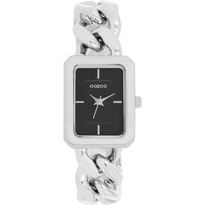 OOZOO Timepieces - Zilverkleurige OOZOO horloge met zilverkleurige schakelarmband - C11271