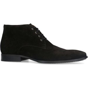 Manfield Suède Veterschoenen Zwart
