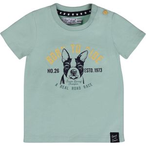 Dirkje - T-shirt - Born - To - Ride - Lichtblauw - Maat 80
