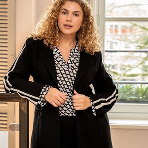 Zwarte Blazer van Je m'appelle - Dames - Plus Size - 50 - 2 maten beschikbaar