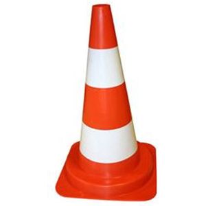 Verkeerskegel met witte banden, 10 stuks hoogte 20 cm