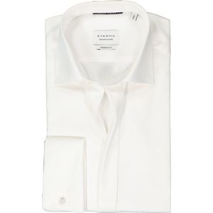 ETERNA modern fit overhemd mouwlengte 7 - twill met dubbele manchet - ecru - Strijkvrij - Boordmaat: 41