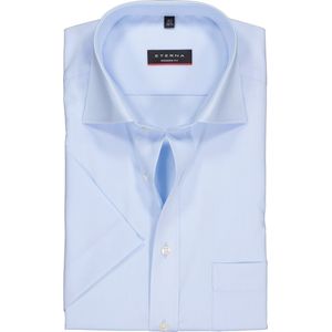 ETERNA modern fit overhemd - korte mouw - poplin heren overhemd - lichtblauw - Strijkvrij - Boordmaat: 45