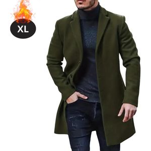 Nivard Winterjas - Trenchcoat - Heren - Winter - Herfstjas - Volwassen - Stijlvol - Knopen - Legergroen - XL