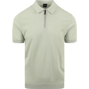 Suitable - Half Zip Polo Groen - Slim-fit - Heren Poloshirt Maat M